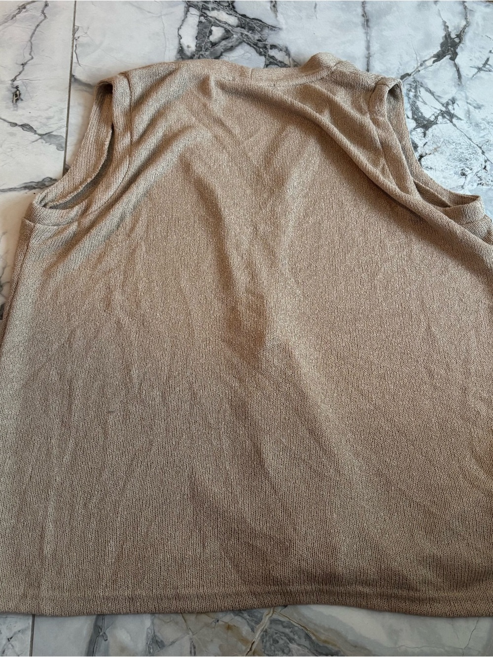 Mango Tan Knit Button Front Tank Top - Picture 4 of 4